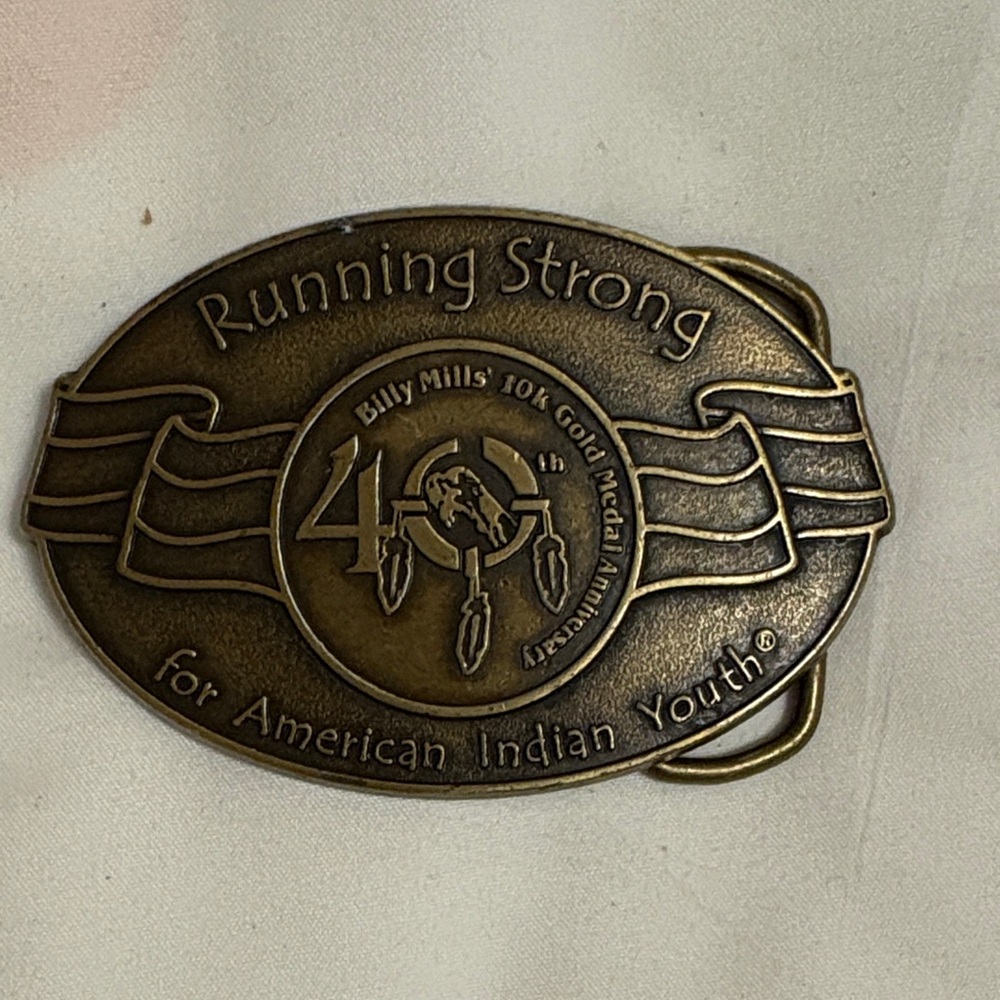Running Strong Belt Buckle American Indian Youth
In honor of Billy Mills.